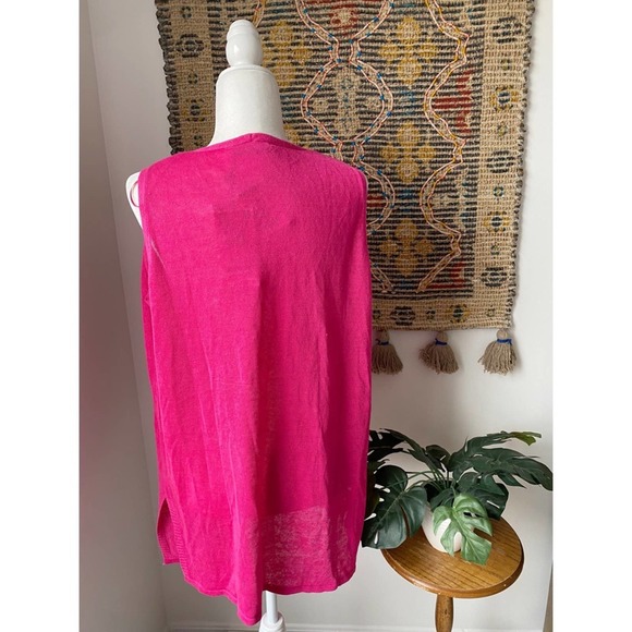 Zara Linen Blend Oversized Button-Down Vest - Picture 9 of 10